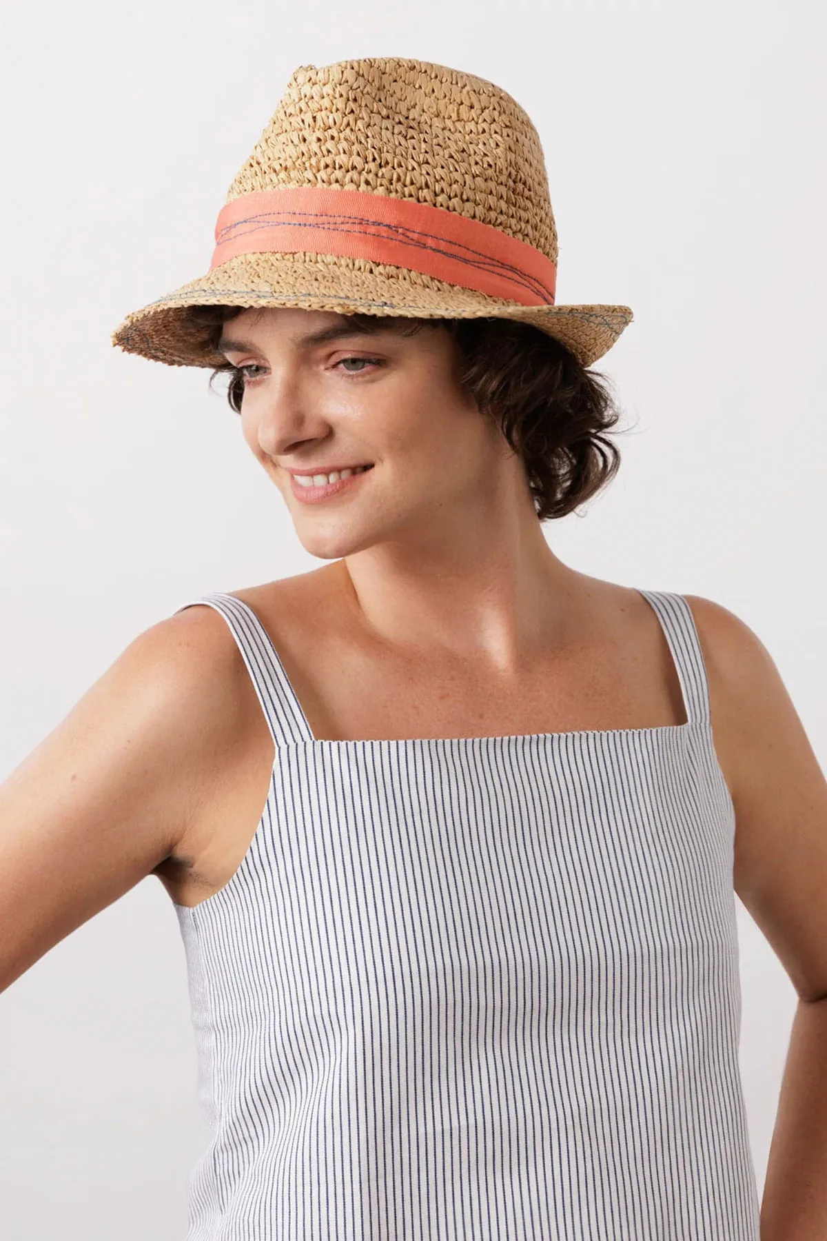 Tarboush Grosgrain Topstitched Fedora