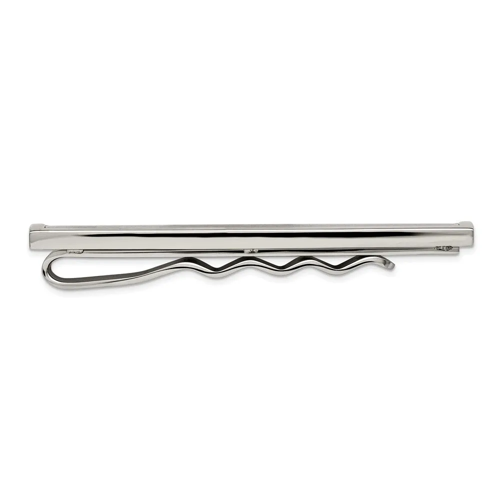 Titanium Brushed and Polished Tie Bar, 7 x 57mm