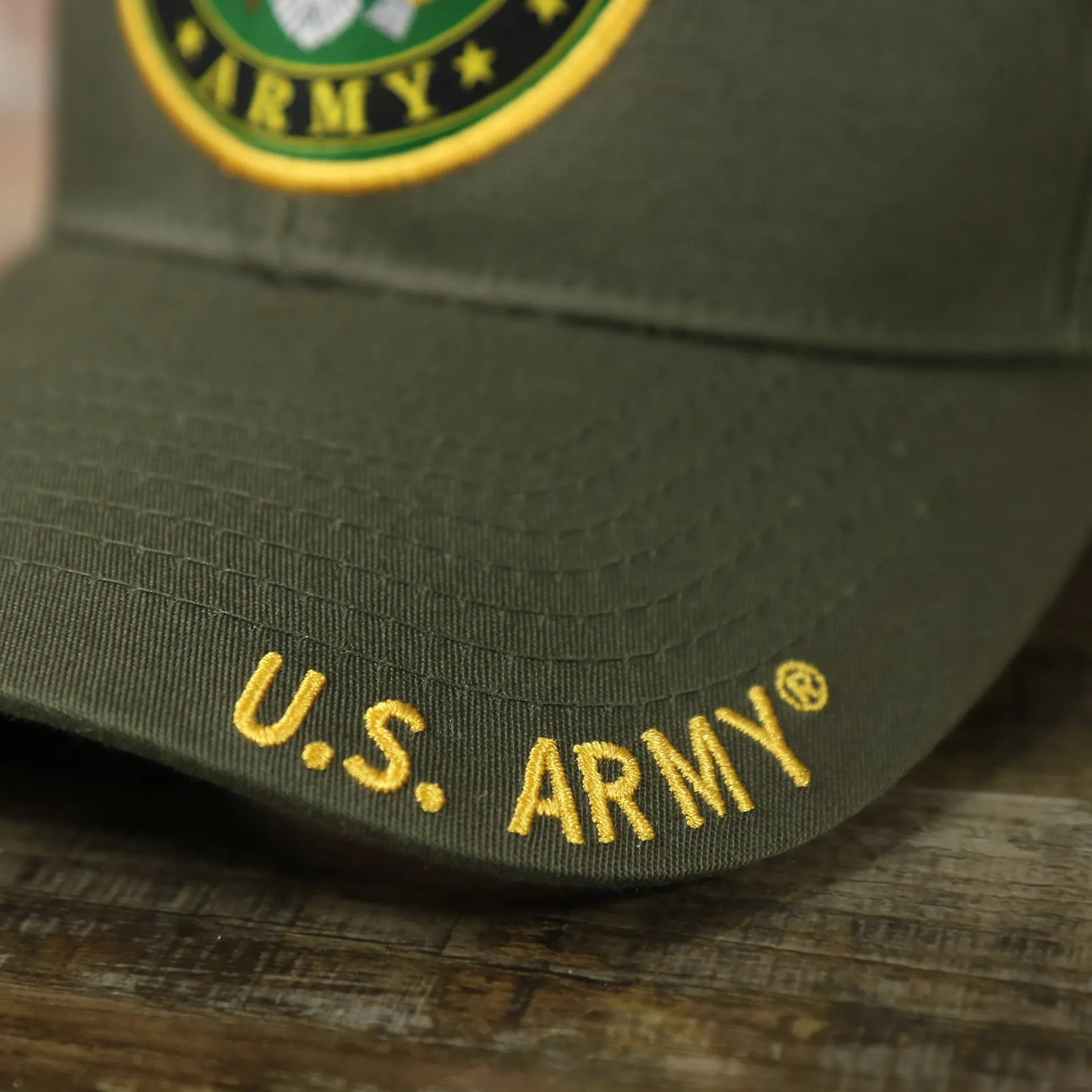 US Army Seal Logo Mesh Back Olive Trucker Snapback Hat | Olive OSFM