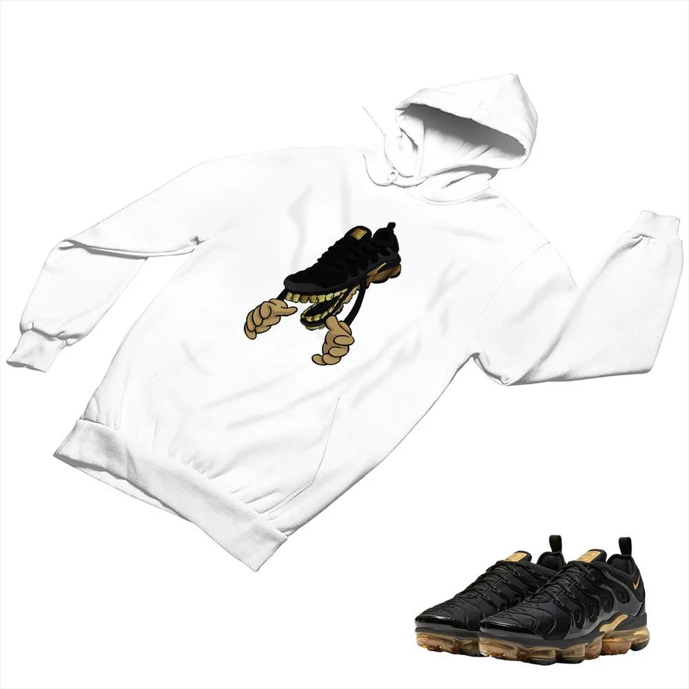 VaporMax Plus Black and Gold Matching Custom Designed Hoodies AVP 2-6-6