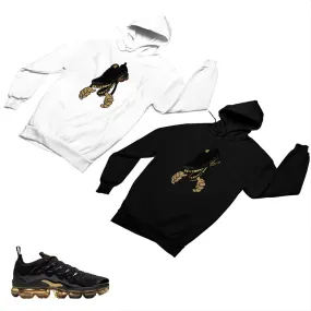 VaporMax Plus Black and Gold Matching Custom Designed Hoodies AVP 2-6-6