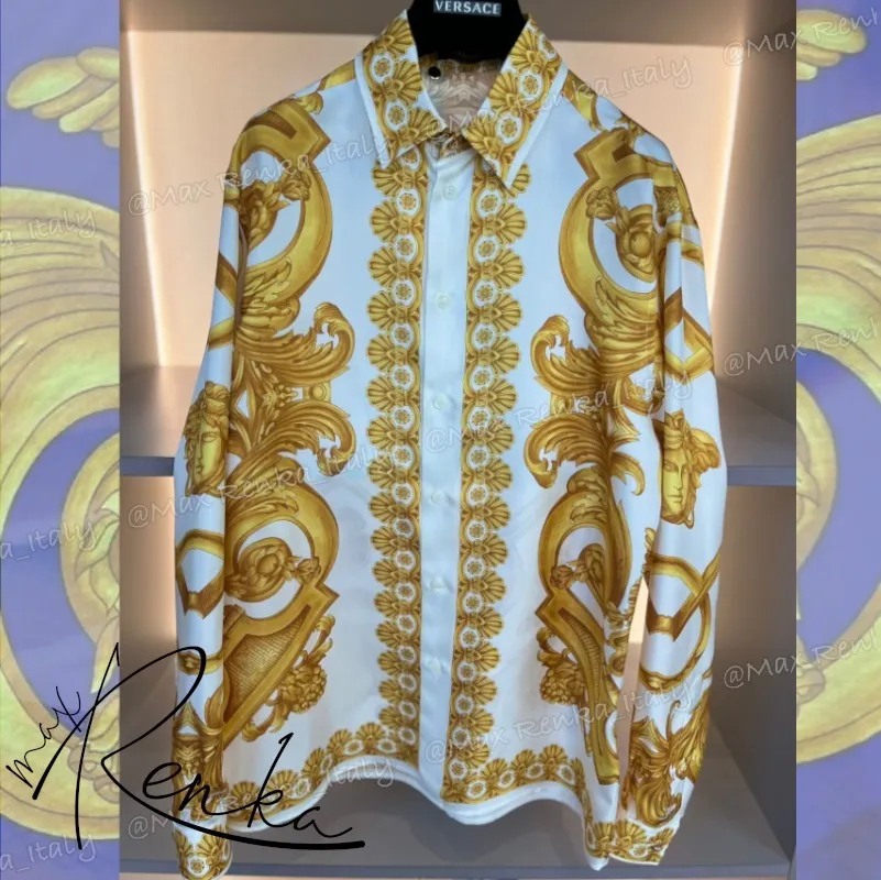 VERSACE  |Street Style Long Sleeves Logo Luxury Outlet Shirts