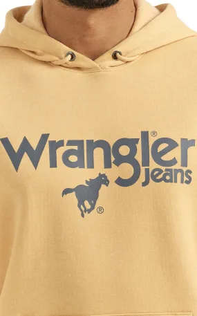 Wrangler Men's Muted Gold & Navy Logo Graphic Hoodie