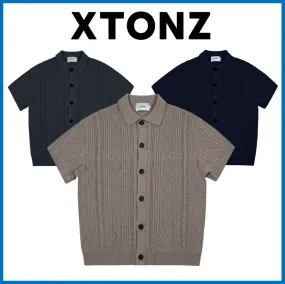 XTONZ  |Unisex Street Style Short Sleeves Logo Sweaters